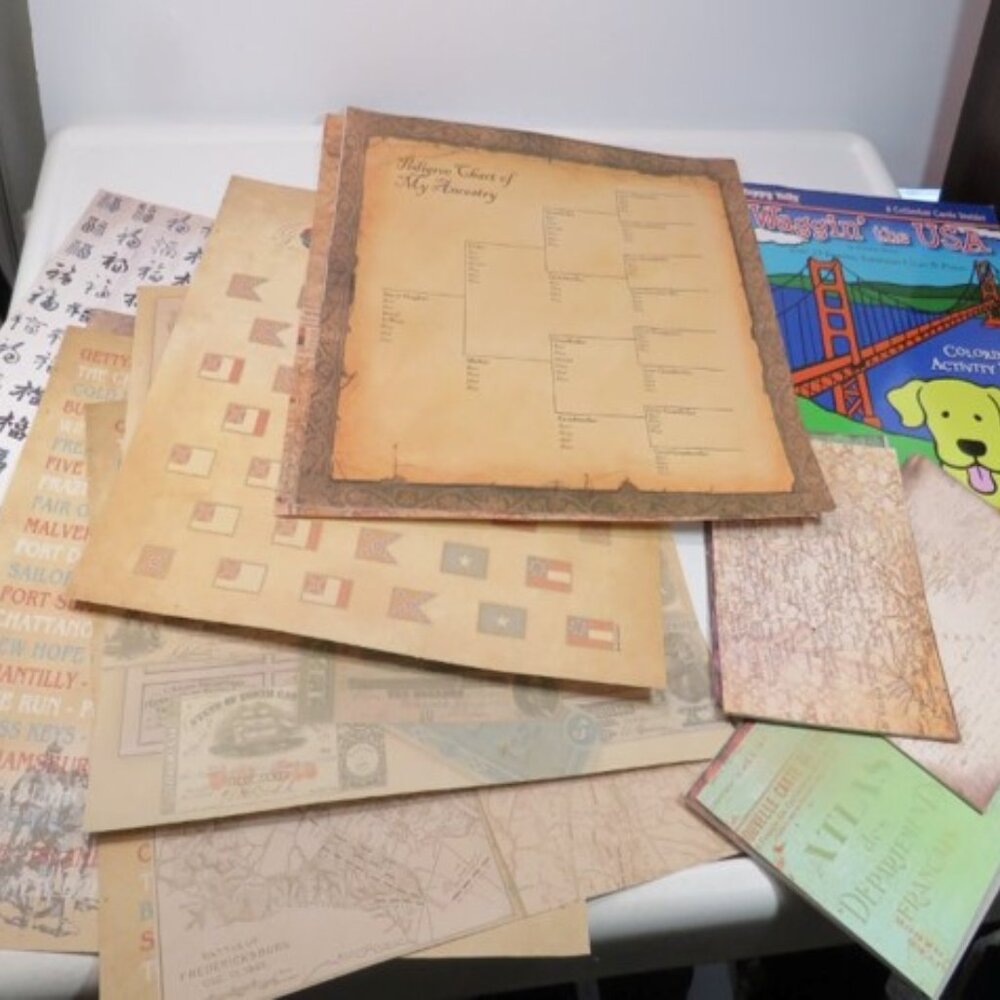 Scrapbook Grab Bag TRAVEL, HISTORY, MAPS Themed